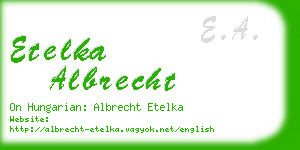 etelka albrecht business card